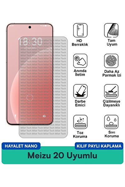Milat Tech غطاء حماية Meizu 20 Ghost Nano متوافق مع طبقة حماية الشاشة مقاومة ...