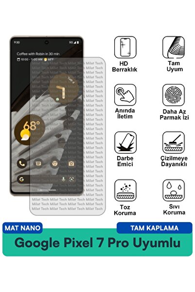 Milat Tech طبقة حماية للشاشة من جوجل بيكسل 7 برو مات نانو تقلل من انعكاس الضو...