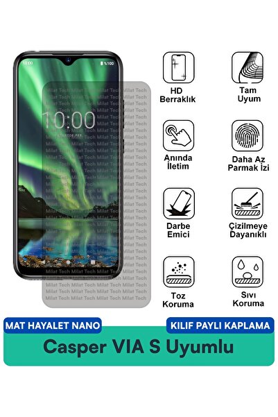 Milat Tech غطاء حماية شاشة Casper VIA S Matte Ghost Nano متوافق مع طبقة حماية...