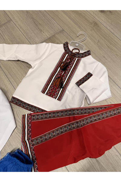 AndraRose Styles Traditional red costume for boys with embroidery