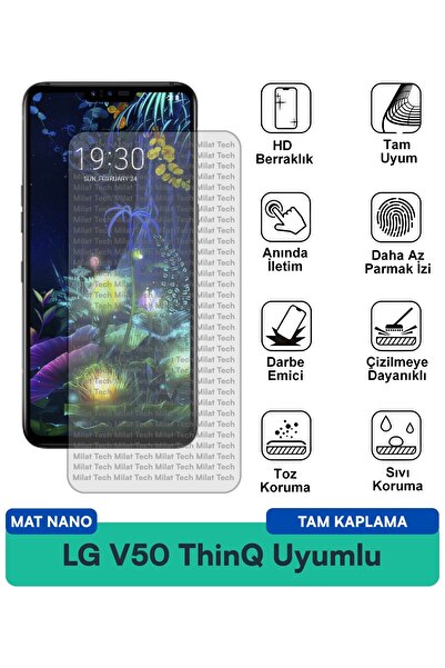 Milat Tech طبقة حماية للشاشة من LG V50 ThinQ Mat Nano مقاومة للبقع وقليلة الا...