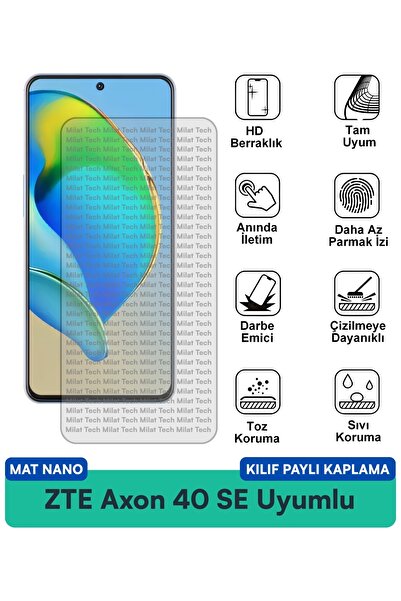 Milat Tech غطاء حماية نانو متوافق مع هاتف ZTE Axon 40 SE مع فيلم حماية للشاشة...