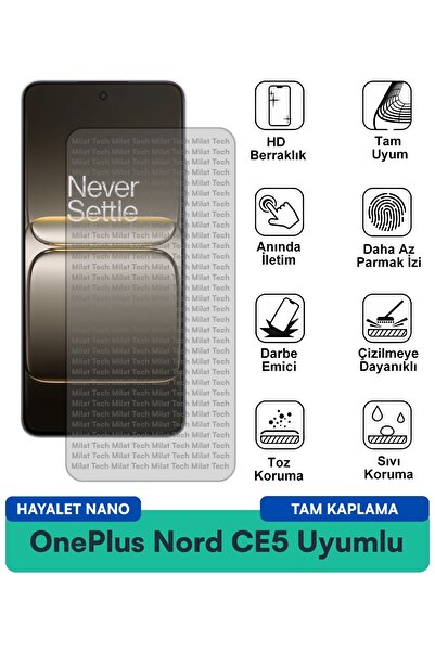 Milat Tech طبقة حماية للشاشة من OnePlus Nord CE5 Hayalet Nano مقاومة للخدوش و...