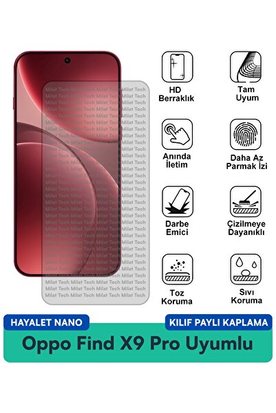 Milat Tech Oppo Find X9 Pro Hayalet Nano Kılıf Uyumlu Gizlilik Koruması Leke ...