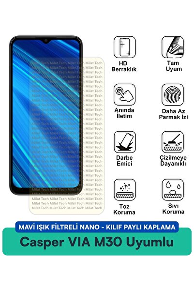 Milat Tech غطاء حماية نانو متوافق مع كاسبر فيا إم 30 مع فلتر الضوء الأزرق، طب...
