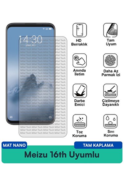 Milat Tech طبقة حماية شاشة Meizu 16th Mat Nano مقاومة للخدش ومضادة للبقع وبصم...