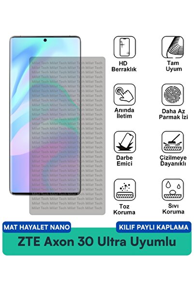 Milat Tech حافظة ZTE Axon 30 Ultra Matte Ghost Nano متوافقة مع واقي الشاشة يق...