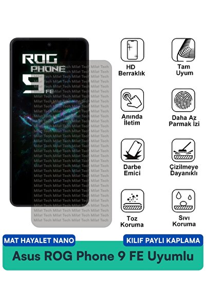Milat Tech حافظة لهاتف Asus ROG Phone 9 FE Matte Ghost Nano متوافقة مع واقي ا...
