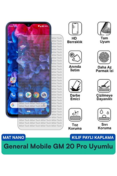 Milat Tech فيلم حماية الشاشة المتوافق مع حافظة General Mobile GM 20 Pro Mat N...