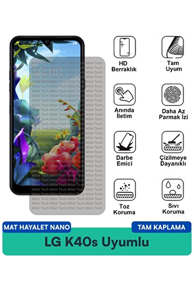 Milat Tech طبقة حماية للشاشة LG K40s Matte Ghost Nano، تصميم غير لامع يقلل من...
