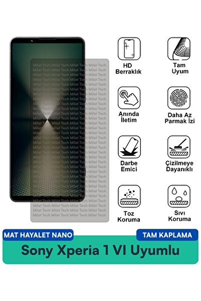 Milat Tech طبقة حماية للشاشة من Sony Xperia 1 VI Matte Ghost Nano تقلل من الا...