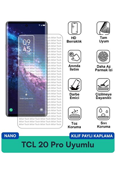 Milat Tech غطاء حماية TCL 20 Pro Nano متوافق مع طبقة حماية الشاشة، مقاوم لبصم...