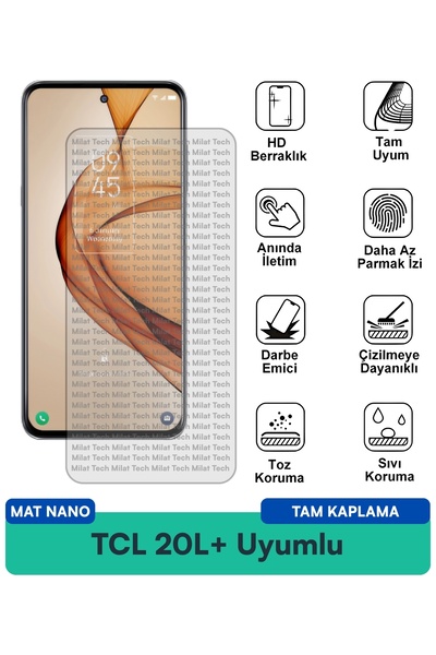 Milat Tech طبقة حماية للشاشة من TCL 20L+ مات نانو مقاومة للخدوش والصدمات