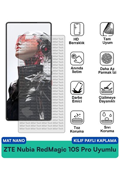 Milat Tech Zte Nubia Redmagic Matte Nano Case Compatible Screen Protection Fi...