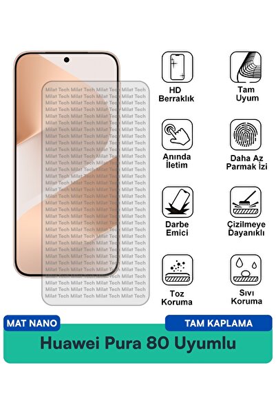 Milat Tech طبقة حماية للشاشة من هواوي بورا 80 مات نانو مقاومة للخدوش والصدمات