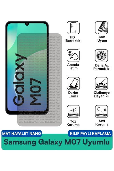 Milat Tech حافظة سامسونج جالاكسي M07 مات جوست نانو متوافقة مع طبقة حماية الشا...