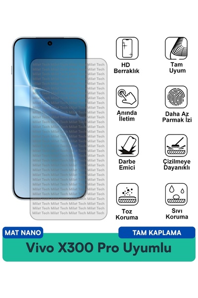 Milat Tech فيلم حماية الشاشة Vivo X300 Pro Mat Nano يقلل من الانعكاس ولا يترك...