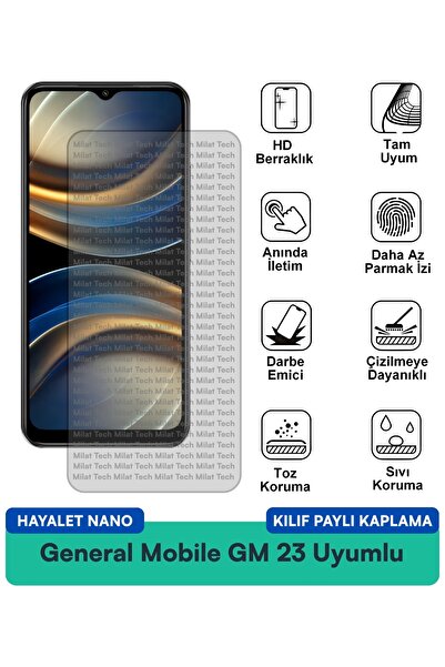 Milat Tech فيلم حماية للشاشة متوافق مع حافظة جنرال موبايل GM 23 هايلايت نانو ...