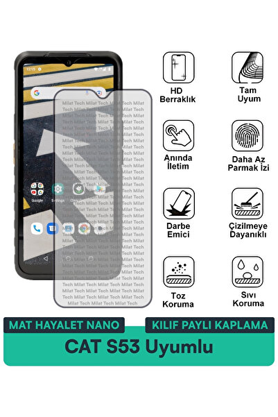 Milat Tech حافظة CAT S53 Mat Ghost Nano متوافقة مع طبقة حماية الشاشة، خصوصية،...