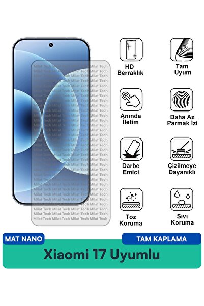 Milat Tech طبقة حماية شاشة Xiaomi 17 Matte Nano ذات انعكاسية منخفضة ومقاومة ع...