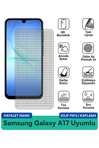 Milat Tech حافظة سامسونج جالاكسي A17 فانتوم نانو متوافقة مع طبقة حماية مضادة ...