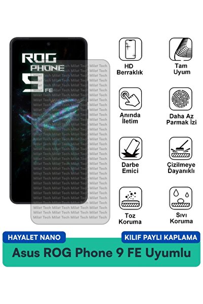 Milat Tech حافظة Asus ROG Phone 9 FE Hayalet Nano متوافقة مع طبقة حماية الشاش...