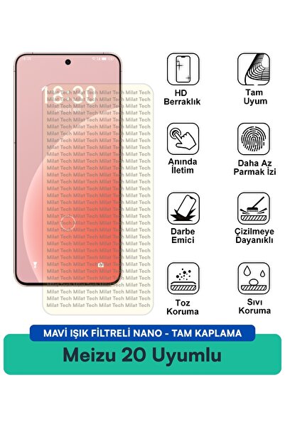 Milat Tech طبقة حماية للشاشة نانو من Meizu 20 مع فلتر للضوء الأزرق مقاومة للخ...