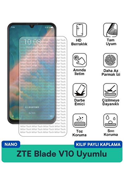 Milat Tech حافظة ZTE Blade V10 Nano متوافقة مع طبقة حماية للشاشة مقاومة للخدو...