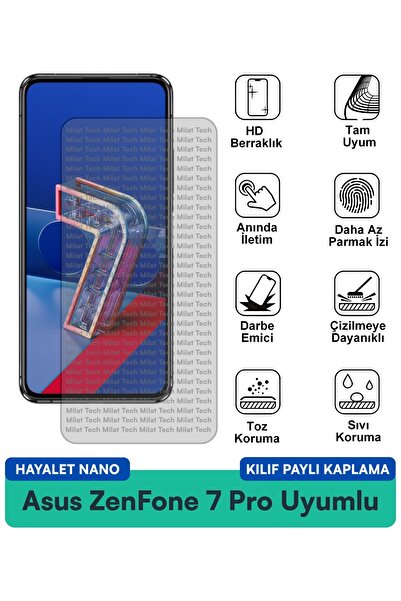 Milat Tech حافظة Asus ZenFone 7 Pro Ghost Nano متوافقة مع طبقة حماية للشاشة م...