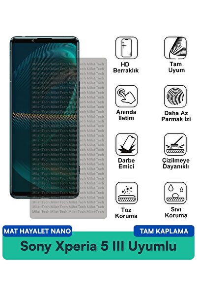 Milat Tech طبقة حماية للشاشة من سوني إكسبيريا 5 III مات هايت نانو مقاومة للخد...