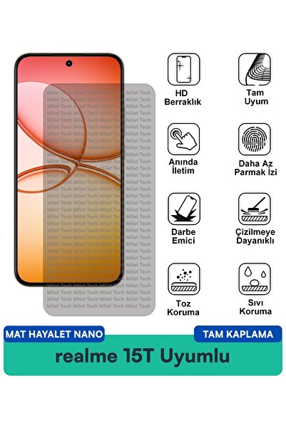 Milat Tech فيلم حماية الشاشة نانو مات هايليت من ريلمي 15T لحماية الخصوصية وتق...