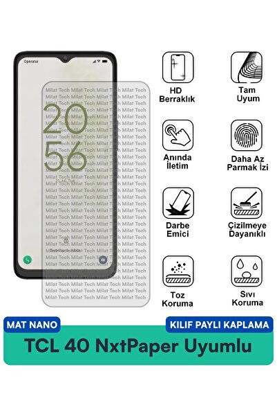 Milat Tech غطاء حماية TCL 40 NxtPaper Mat Nano متوافق مع واقي الشاشة، مضاد لل...