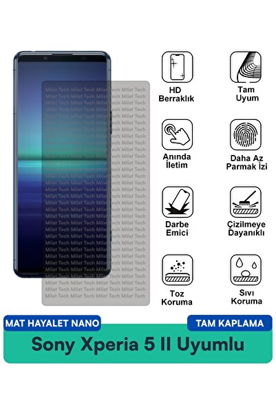 Milat Tech طبقة حماية للشاشة من سوني إكسبيريا 5 II مات هايت نانو مقاومة للخدو...