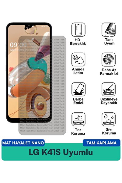 Milat Tech LG K41S Mat Ghost Nano Screen Guard Film حماية الخصوصية تقلل من ال...