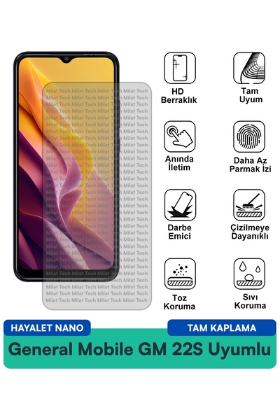 Milat Tech فيلم حماية الشاشة جنرال موبايل GM 22S هايلايت نانو مقاوم للخدوش وا...