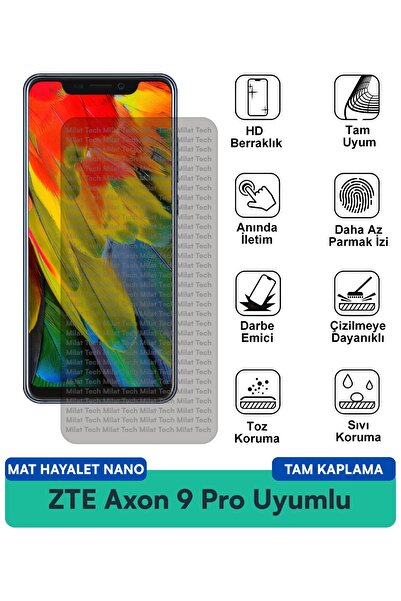 Milat Tech ZTE Axon 9 Pro Mat Ghost Nano طبقة حماية للشاشة مقاومة للبقع وتقلل...