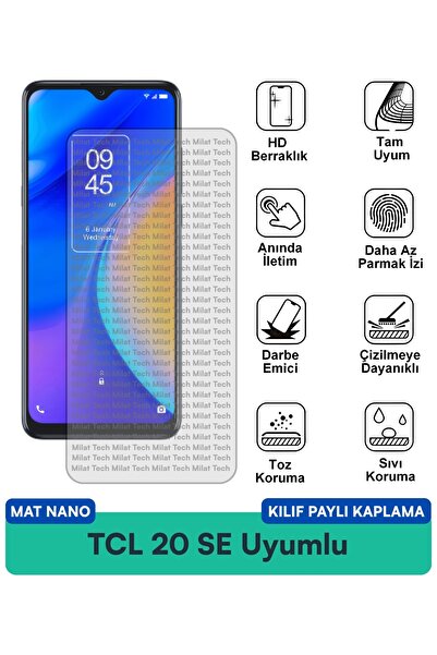 Milat Tech غطاء حماية TCL 20 SE متوافق مع فيلم حماية الشاشة، مقاوم لبصمات الأ...
