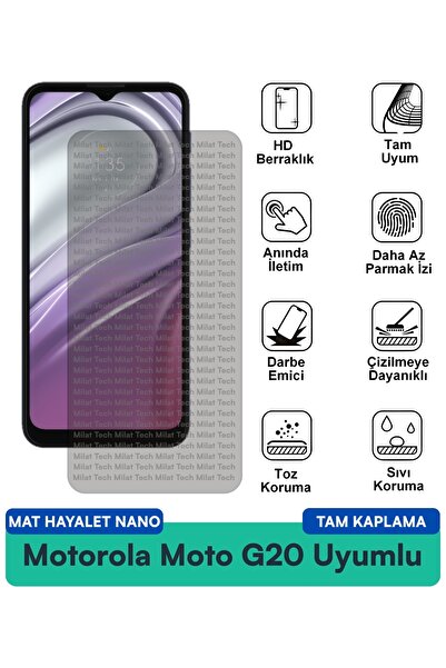 Milat Tech طبقة حماية للشاشة من موتورولا موتو جي 20 ماتي جوليت نانو مقاومة لل...
