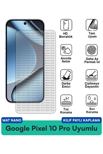 Milat Tech غطاء حماية نانو متوافق مع هاتف جوجل بيكسل 10 برو، فيلم حماية للشاش...