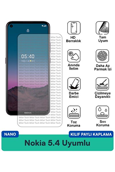 Milat Tech غطاء حماية نانو لهاتف نوكيا 5.4 متوافق مع فيلم حماية الشاشة، هيكل ...