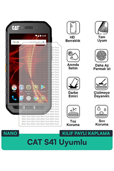 Milat Tech غطاء حماية نانو متوافق مع هاتف CAT S41، طبقة حماية للشاشة، حماية ض...