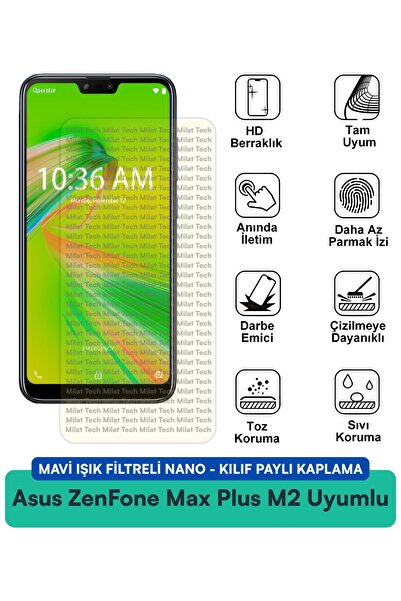 Milat Tech حافظة نانو متوافقة مع هاتف Asus ZenFone Max Plus M2 مع فلتر الضوء ...