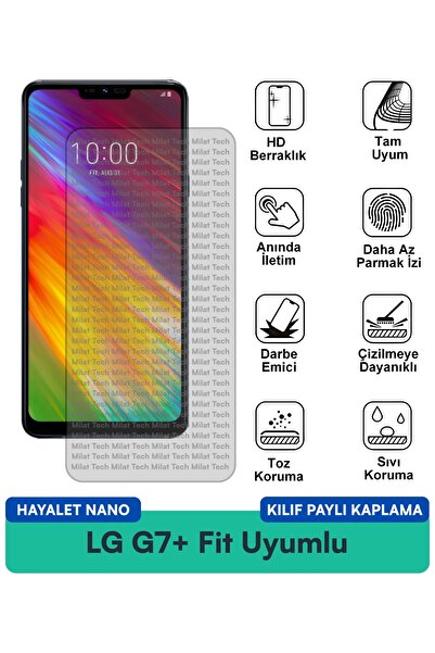 Milat Tech حافظة LG G7+ Fit Hayalet Nano متوافقة مع الحماية من البقع ومضادة ل...