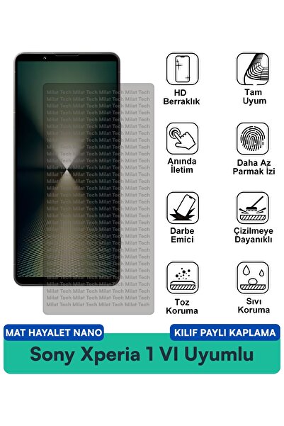 Milat Tech غطاء حماية نانو متوافق مع هاتف سوني إكسبيريا 1 VI مات هايت، فيلم ح...