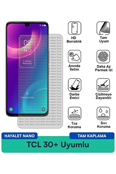 Milat Tech TCL 30+ Hayalet Nano طبقة حماية للشاشة مقاومة للخدش وحماية للخصوصية