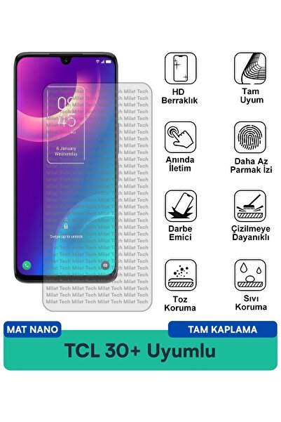Milat Tech طبقة حماية للشاشة من TCL 30+ مات نانو مقاومة للخدوش والصدمات