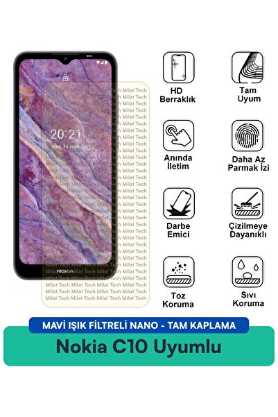 Milat Tech Nokia C10 Nano Screen Protector Film with Blue Light Filter Anti-S...
