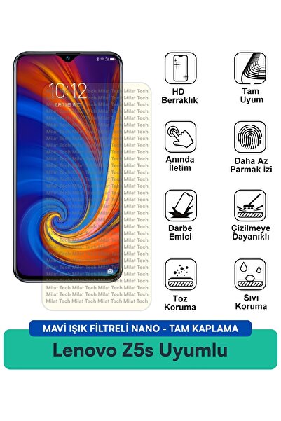 Milat Tech فيلم حماية شاشة نانو لينوفو Z5s مع فلتر الضوء الأزرق مقاوم للخدوش ...