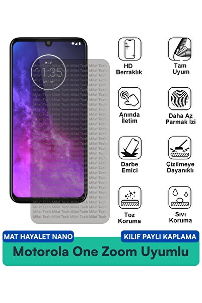Milat Tech حافظة Motorola One Zoom Matte Ghost Nano متوافقة مع واقي الشاشة، م...