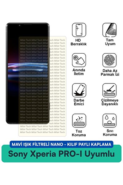 Milat Tech حافظة نانو متوافقة مع هاتف Sony Xperia PRO-I مع فلتر الضوء الأزرق ...